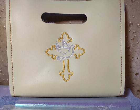 Smooth leather open top purse
